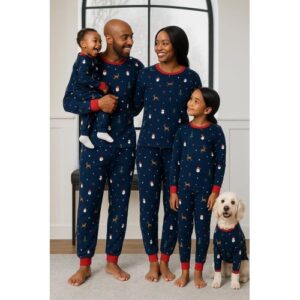 uk family edition luxury cotton xmas pajamas